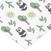 Happy Panda Sunshine Bamboo Eucalyptus Pattern Lange Tafelloper (Hoek)