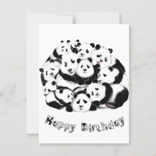 Happy Pandas Funny Verjaardag Kaart