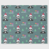 Happy Pandas-kerstpatroon Cadeaupapier (Vlak)