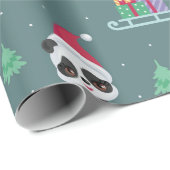 Happy Pandas-kerstpatroon Cadeaupapier (Rol Hoek)