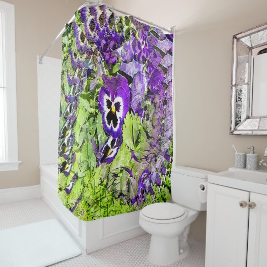 Happy Pansies... Douchegordijn (In situ)