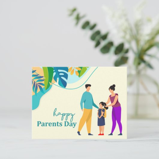 Happy Parents Day Briefkaart Full Color (Staand voorkant)