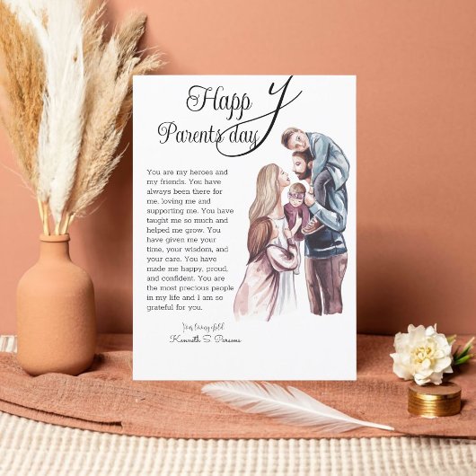 Happy Parents Day Holiday Kaart