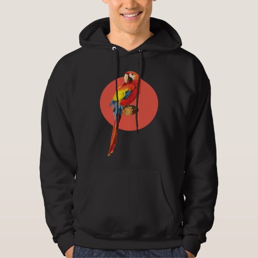 Happy Parrot Bird  Detailed Graphic Hoodie (Voorkant)