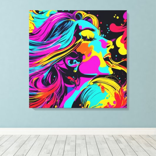 Happy Party Art Canvas Afdruk (Insitu (Houten vloer))