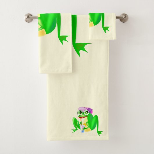 Happy Party Frog Bad Handdoek (Insitu)