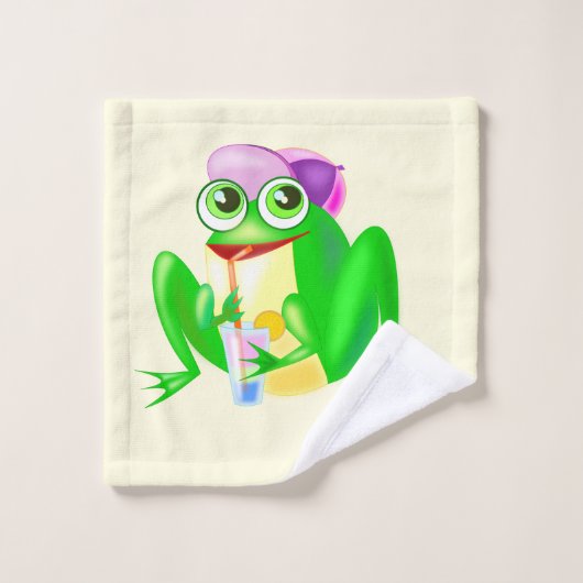 Happy Party Frog Bad Handdoek (Wasdoekje)