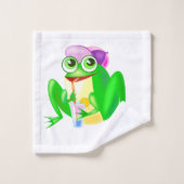 Happy Party Frog Bath-handdoekset - aangepaste kle Bad Handdoek (Wasdoekje)