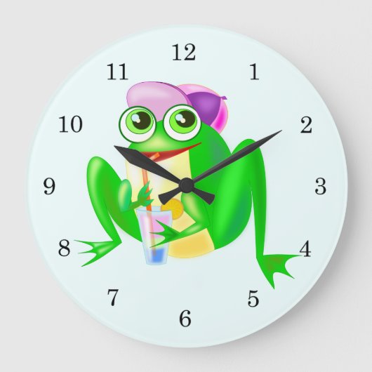 Happy Party Frog Grote Klok (Voorkant)