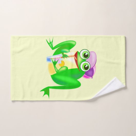 Happy Party Frog - Kies / voeg je kleur toe Bad Handdoek (Handdoek)