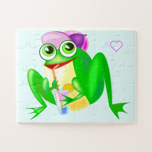Happy Party Frog Puzzle - Schilderen Legpuzzel (Horizontaal)