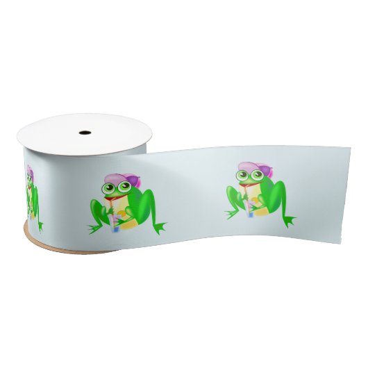 Happy Party Frog Satijnen Lint (Spoel)