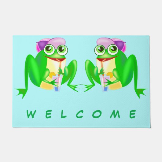 Happy Party Frog - Welkom Doormat Deurmat (Voorkant)