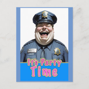 happy party officer briefkaart
