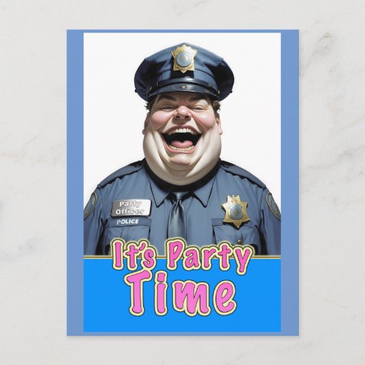 happy party officer briefkaart (Voorkant)