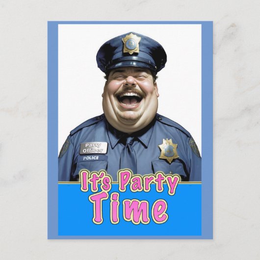 happy party officer briefkaart (Voorkant)