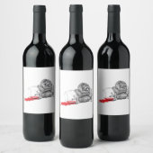 Happy Party Owl Wijn Etiket (Flessen)