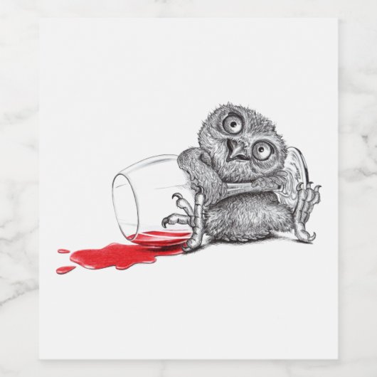 Happy Party Owl Wijn Etiket (Enkel label)