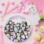 Happy Party Penguin Papier Borden Papieren Bordje (Feest)