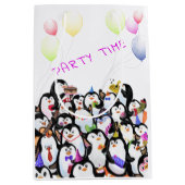 Happy Party Pinguïn Gift Bag Funny - Aangepaste te Medium Cadeauzakje (Voorkant)