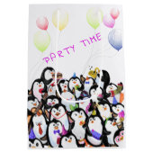 Happy Party Pinguïn Gift Bag Funny - Aangepaste te Medium Cadeauzakje (Achterkant)