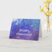 Happy Pascha Blauw Paarse Abstracte Schilderij Kaa Kaart (Gele Bloem)