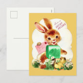  Happy Pasen bericht bunny Feestdagenkaart (Voorkant / Achterkant)