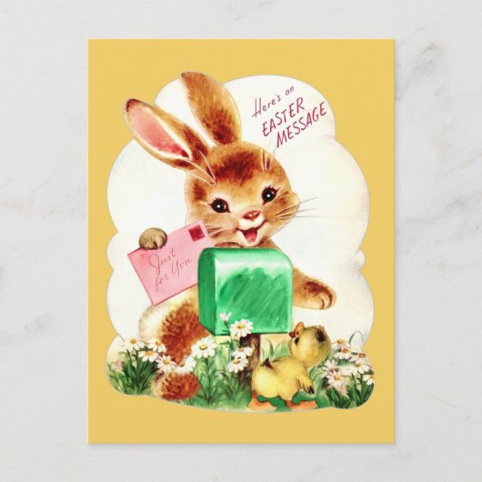  Happy Pasen bericht bunny Feestdagenkaart (Voorkant)