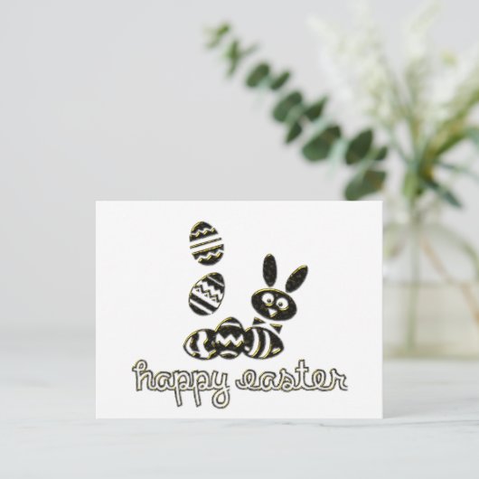 Happy Pasen Briefkaart met digitaal ingegraveerd e (Staand voorkant)