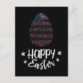 Happy Pasen en paasei met Amerikaanse vlag Feestdagenkaart (Voorkant)