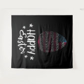 Happy Pasen en paasei met Amerikaanse vlag Wandkleed (Voorkant (horizontaal))