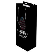 Happy Pasen en paasei met Amerikaanse vlag Wijn Cadeautas (Voorkant Gekanteld)