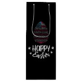 Happy Pasen en paasei met Amerikaanse vlag Wijn Cadeautas (Voorkant)