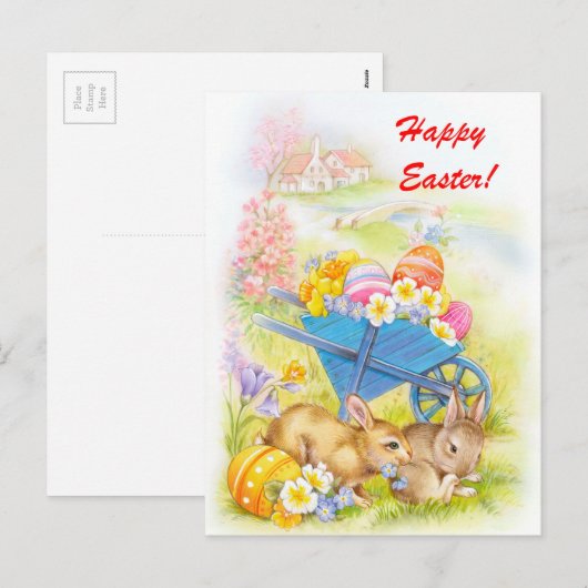  Happy Pasen Feestdagenkaart (Voorkant / Achterkant)