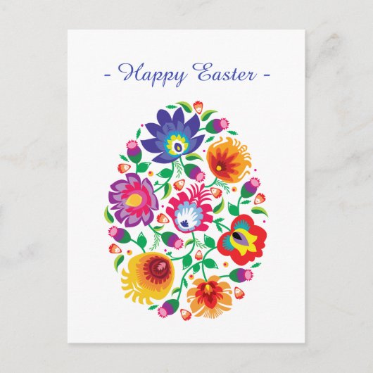 😍 Happy Pasen (folklore) aanpasbaar Briefkaart (Voorkant)