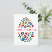 Happy Pasen (folklore) aanpasbare Kaart wit (Staand voorkant)