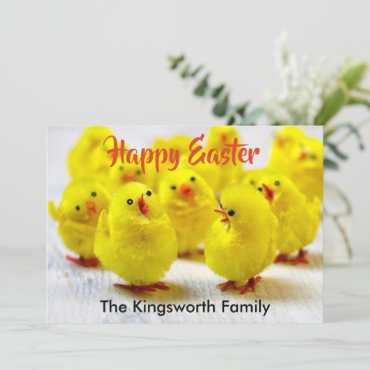 Happy Pasen gepersonaliseerd Feestdagenkaart (Staand voorkant)