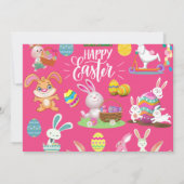 Happy Pasen, grappige Bunny Wishes en Colorful Pos Kaart (Achterkant)