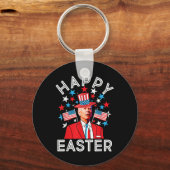 Happy Pasen Joe Biden 4 juli Memorial Indepe Sleutelhanger (Voorkant)