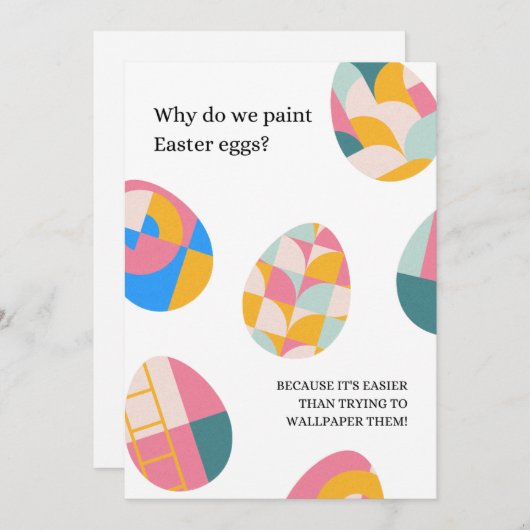 Happy Pasen Kaart met Funny Joke (Voorkant / Achterkant)