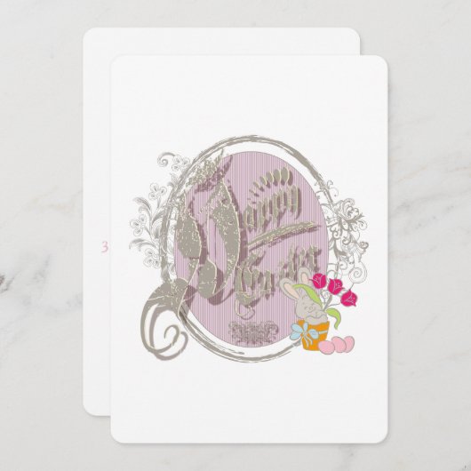 Happy Pasen - Kaart Uitnodiging (Voorkant / Achterkant)