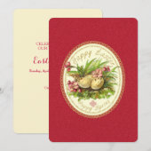 Happy Pasen - Kaart Uitnodiging (Voorkant / Achterkant)