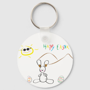 Happy Pasen Kinder tekening Sleutelhanger