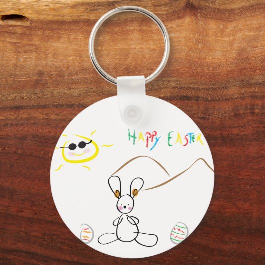 Happy Pasen Kinder tekening Sleutelhanger (Voorkant)