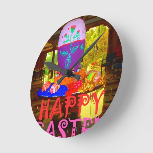 Happy Pasen kleuren Ronde Klok (Hoek)