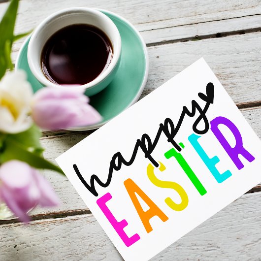 Happy Pasen kleurrijk Feestdagenkaart