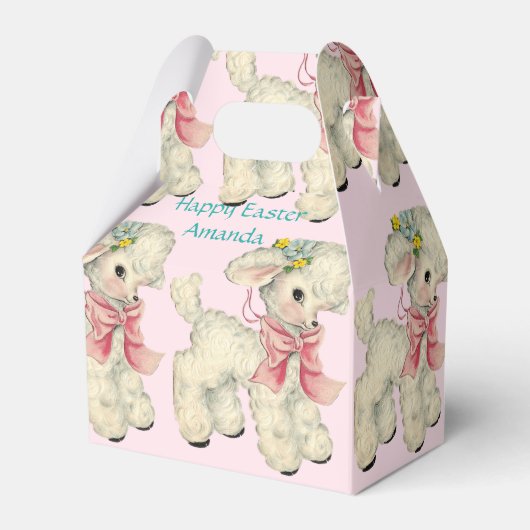, Happy Pasen, Lamb, Aangepast Bedankdoosjes (Achterkant)