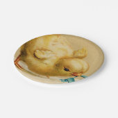  Happy Pasen met Blauwe Bloemen Papieren Bordje (Gekanteld)