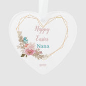Happy Pasen Nana Geometric Floral Heart Ornament (achterkant)