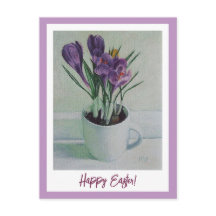 Happy Pasen paars kroont  kunst